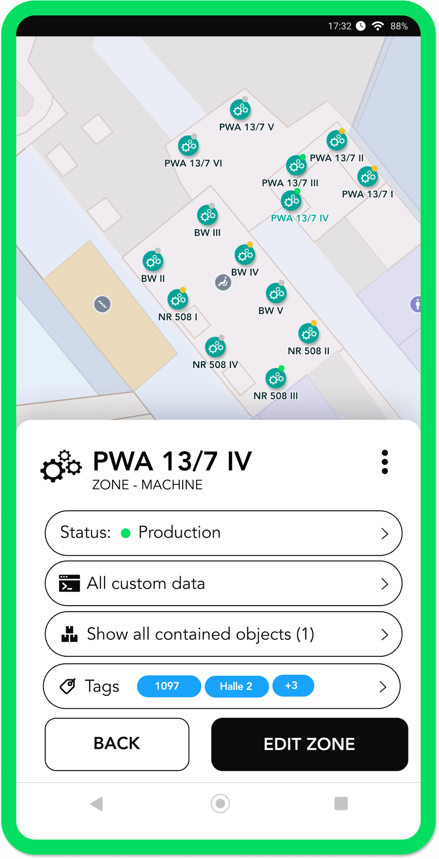 Machines location Screen FORMATION FORMATION Machines location Screen